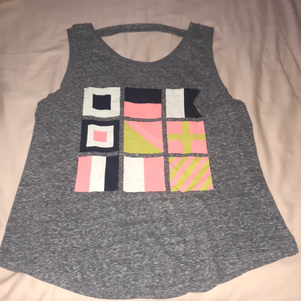 Grey printed tank top